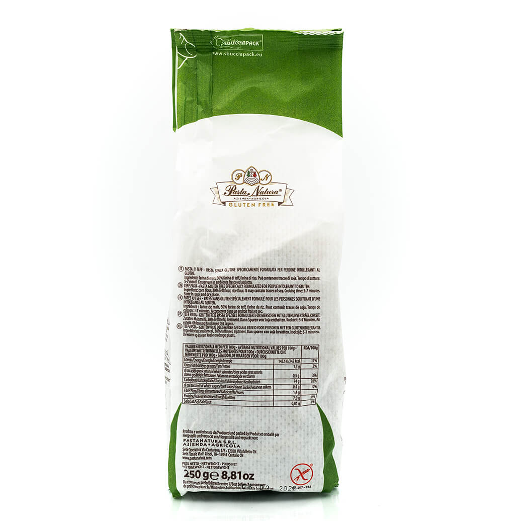 Rigatoni di Teff - Senza glutine - Pasta Natura
