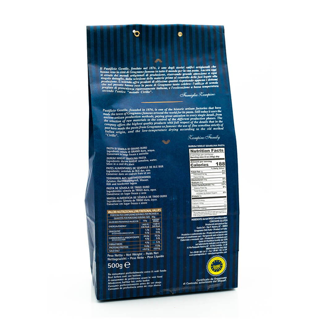 Scialatielli - Pasta di Gragnano IGP - Pastificio Gentile - Retro