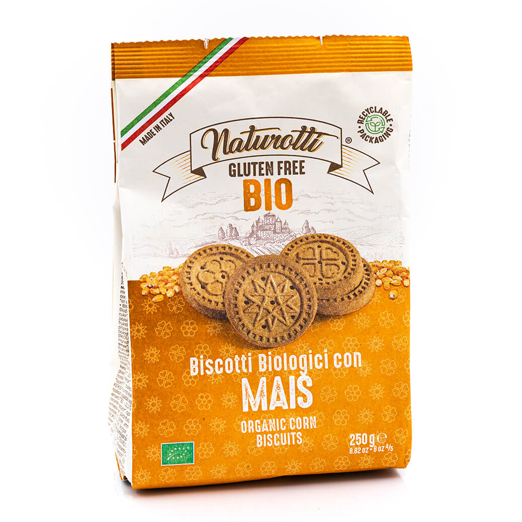Biscotti biologici al mais - Senza glutine - Naturotti Fronte