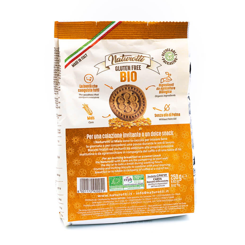 Biscotti biologici al mais - Senza glutine - Naturotti Retro