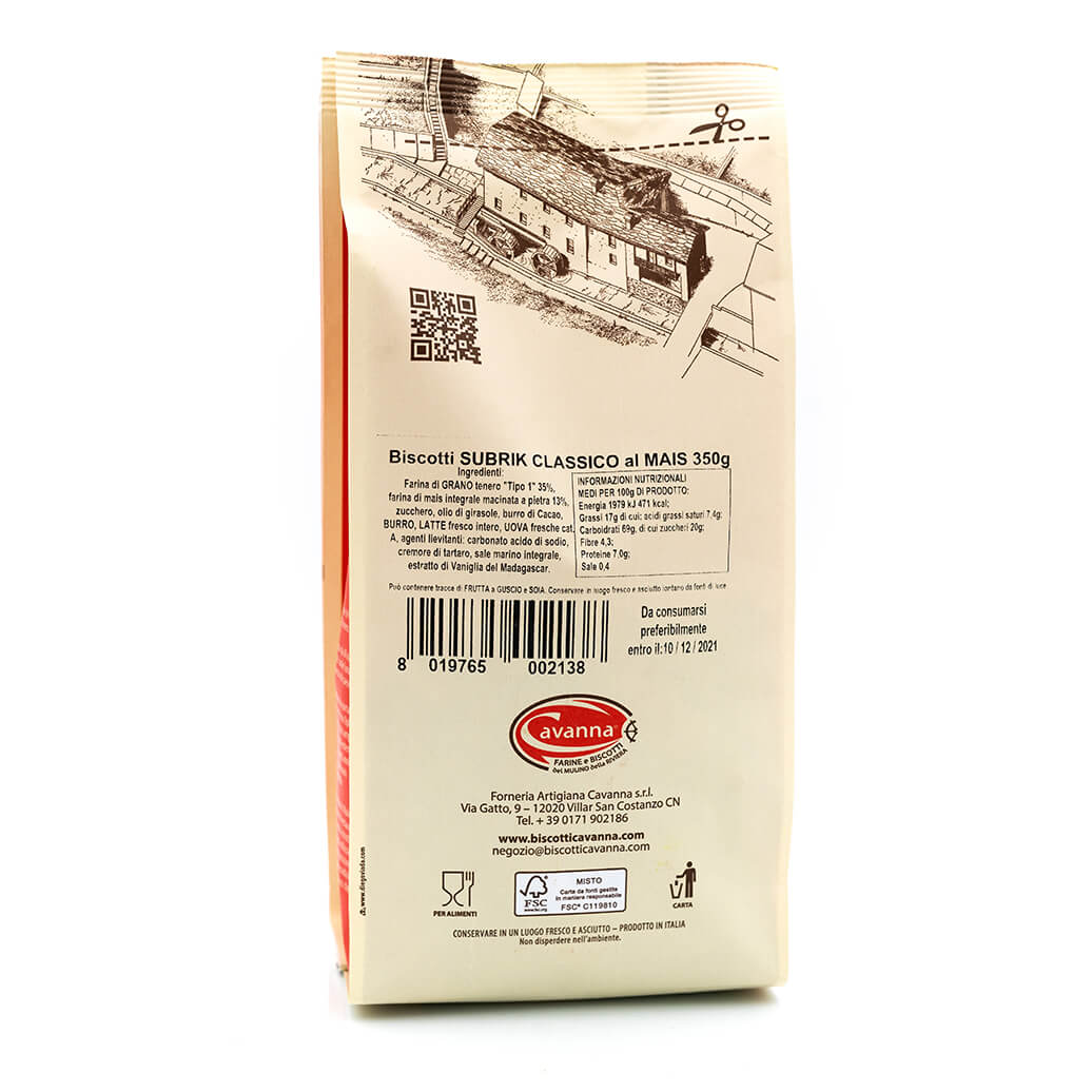 Biscotto Subrik - Farina di mais - Cavanna Retro
