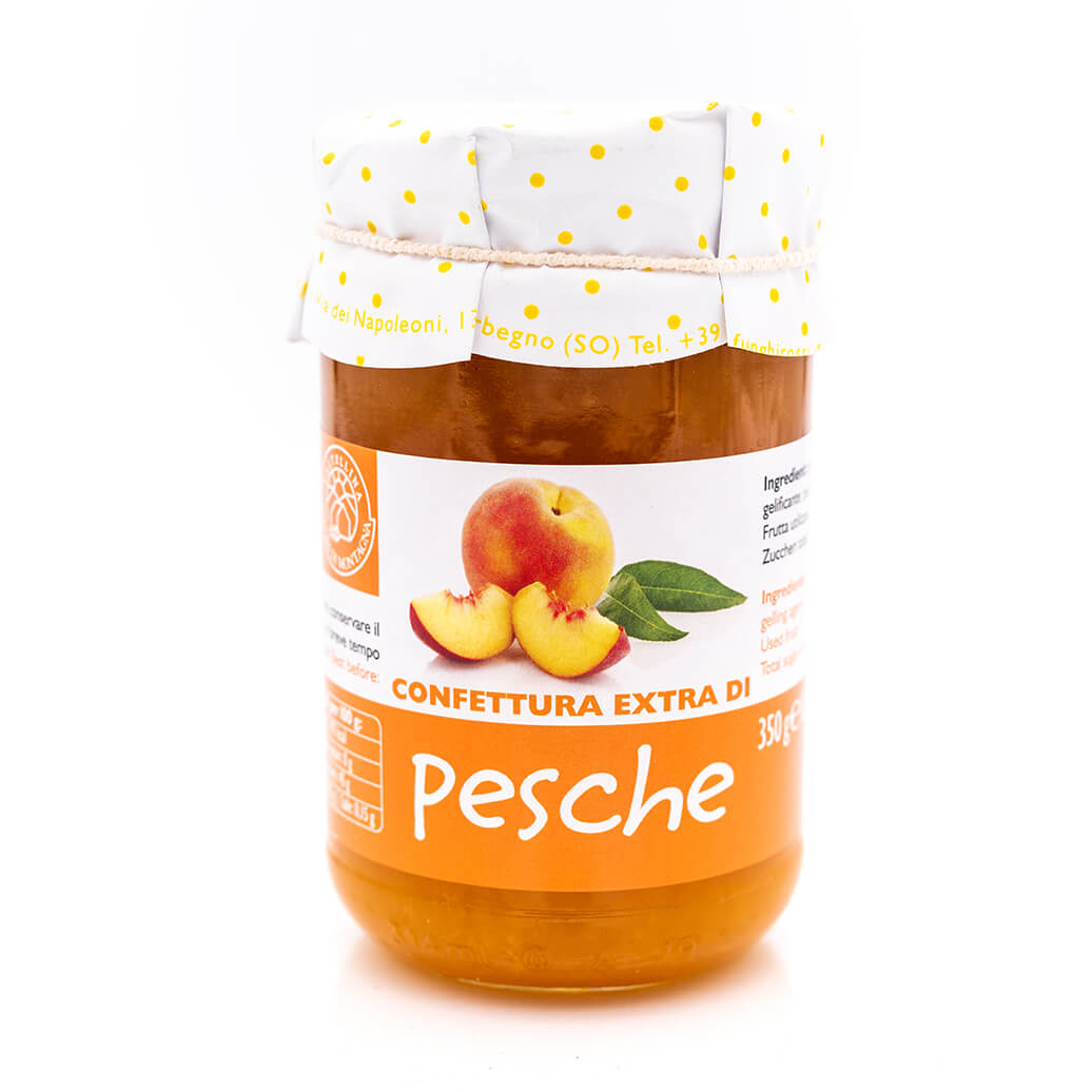Confettura extra di pesche - Sapori di Montagna Fronte