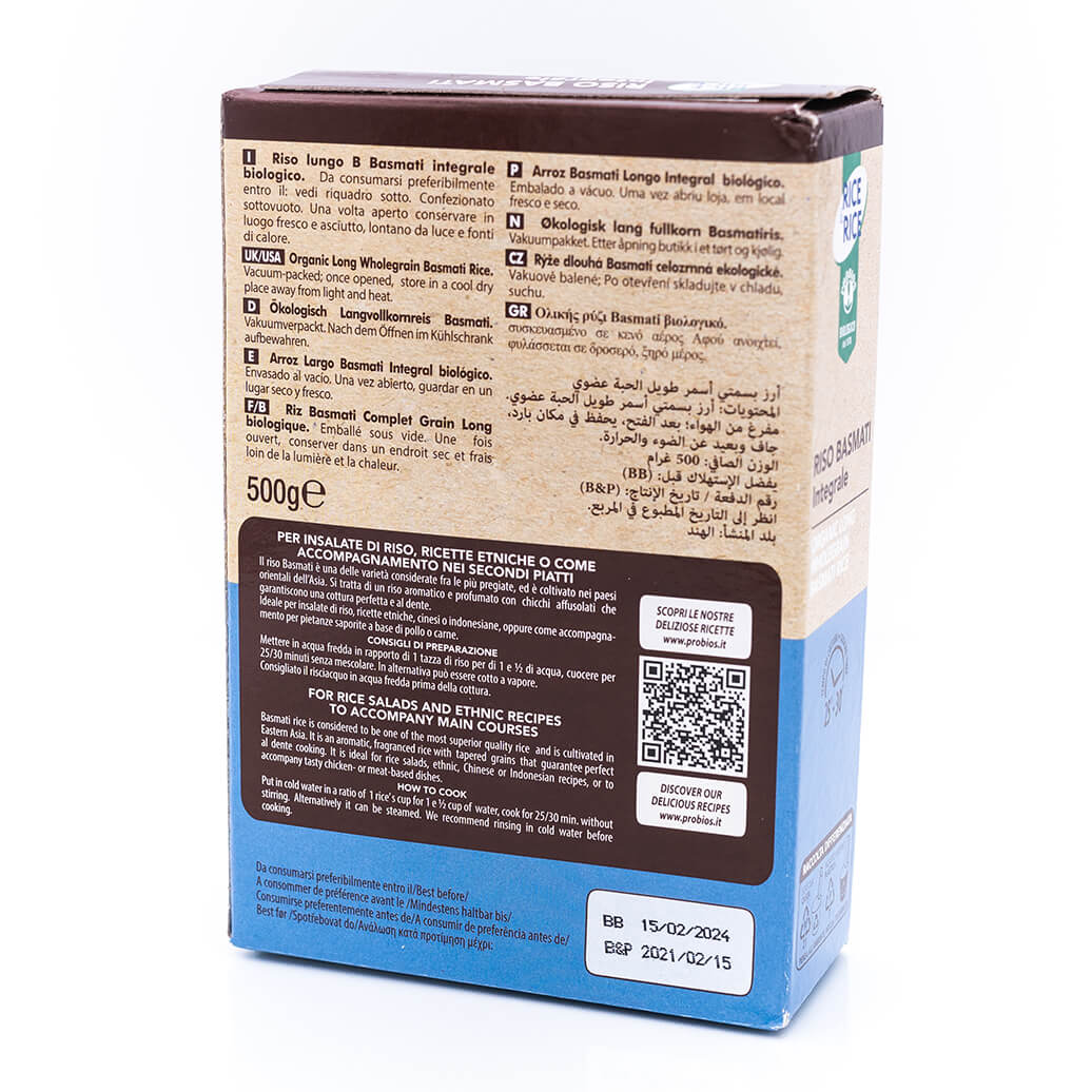 Riso Basmati Integrale - Biologico - Probios Retro