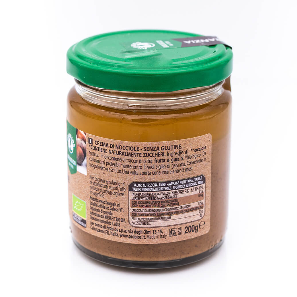 Crema di nocciole italiane - Biologica - Probios retro