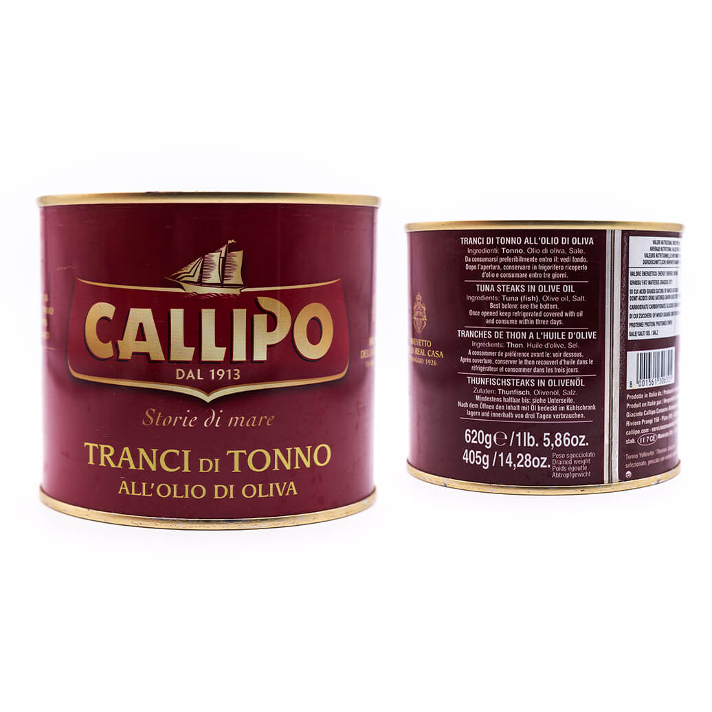 Filetti di tonno in olio di oliva - Callipo 620g fronte