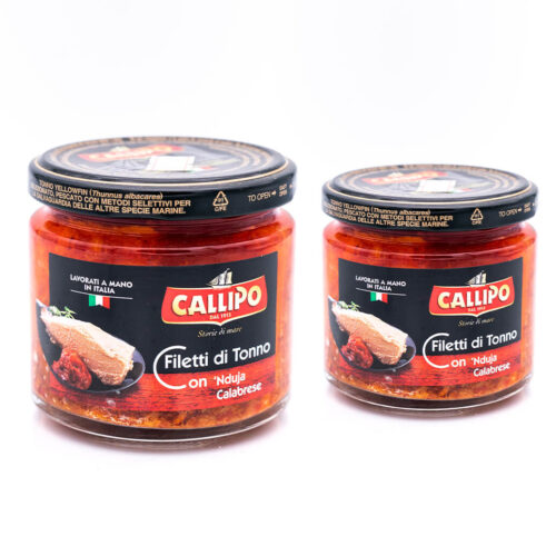 Filetti di tonno in olio di oliva con 'Nduja calabrese - Riserva Oro - Callipo