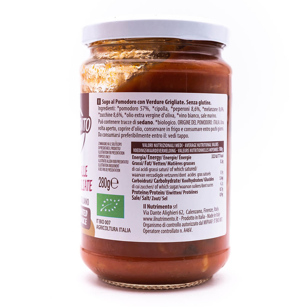 Sugo alle verdure grigliate - Biologica - Il Nutrimento Bio