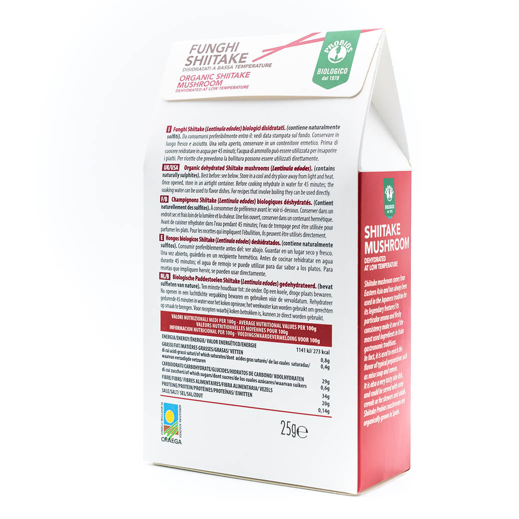 Funghi Shiitake 25g - Biologico - Dieta Macrobiotica - Probios