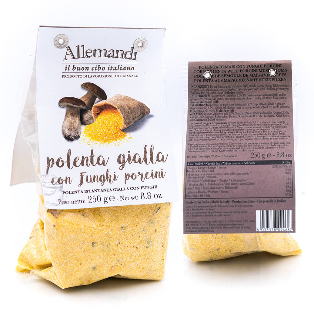 Polenta gialla con funghi porcini - Istantanea - Allemandi