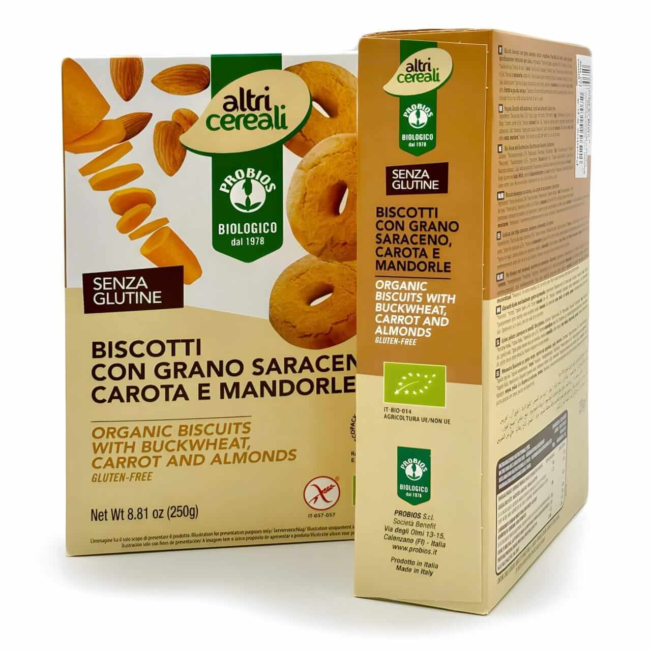 Probios - Biscotti con grano saraceno carota mendorle - Saporelite 1